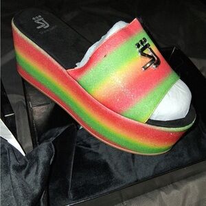 SJ Women's Vibrant Multicolor Platform Sandals